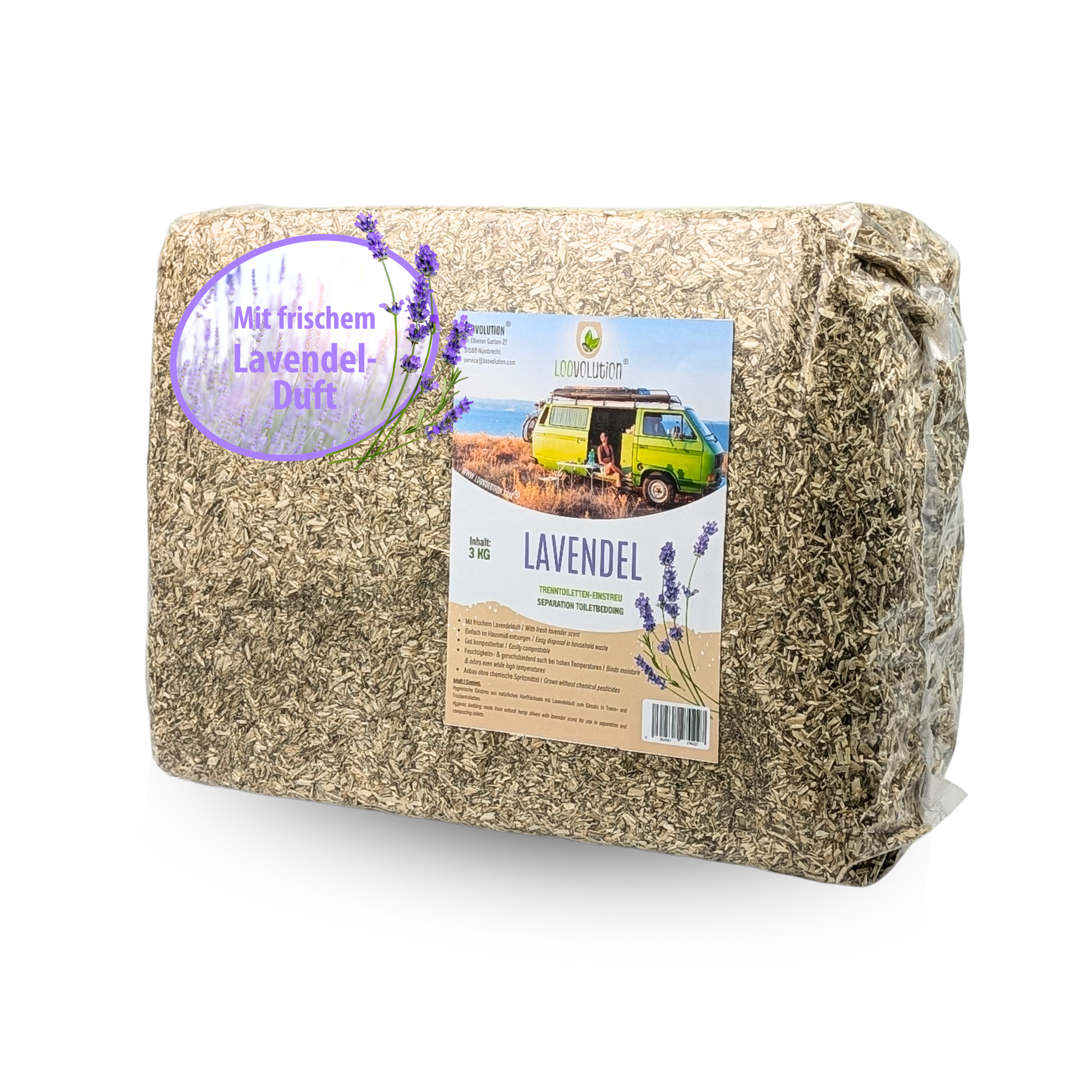 Loovolution - Einstreu für Trockentrenntoiletten mit Lavendelduft – 3 kg