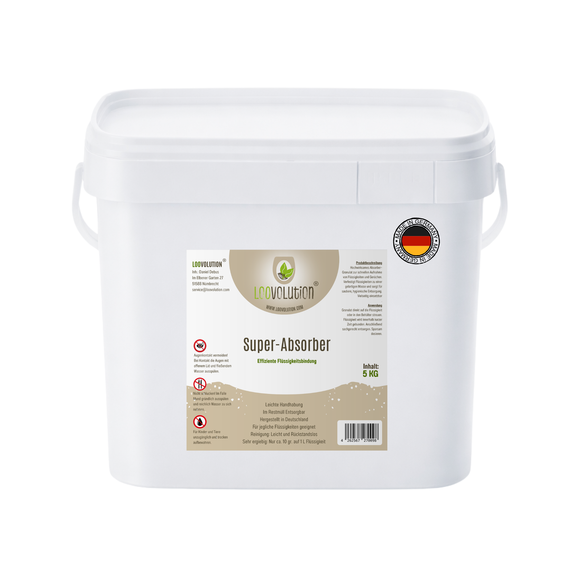 Loovolution® - Superabsorber Granulat zum aufsaugen jeglicher Flüssigkeiten