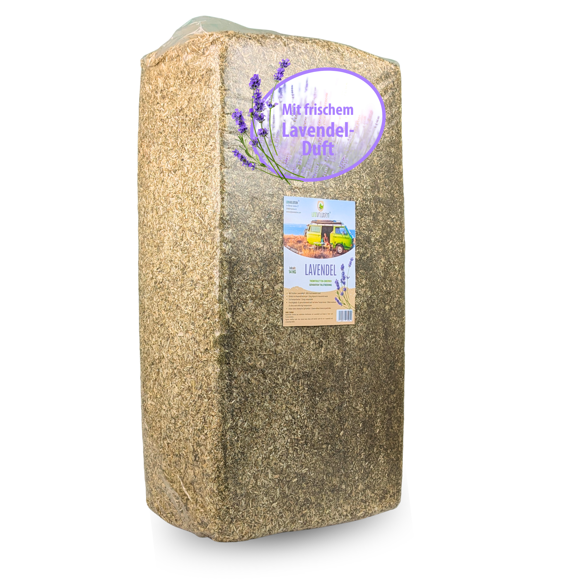 Loovolution - Einstreu für Trockentrenntoiletten mit Lavendelduft – 14 kg