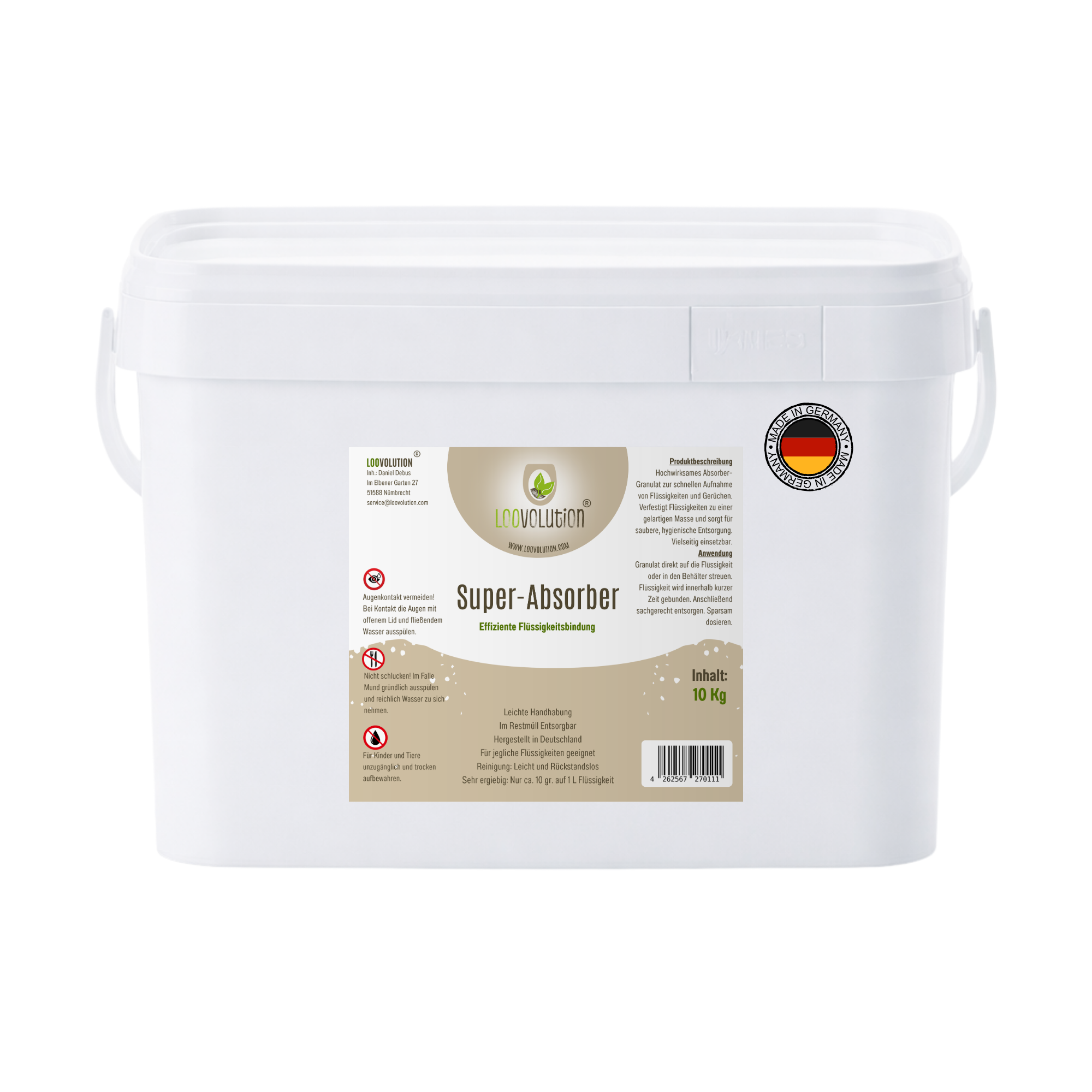 Loovolution® - Superabsorber Granulat zum aufsaugen jeglicher Flüssigkeiten