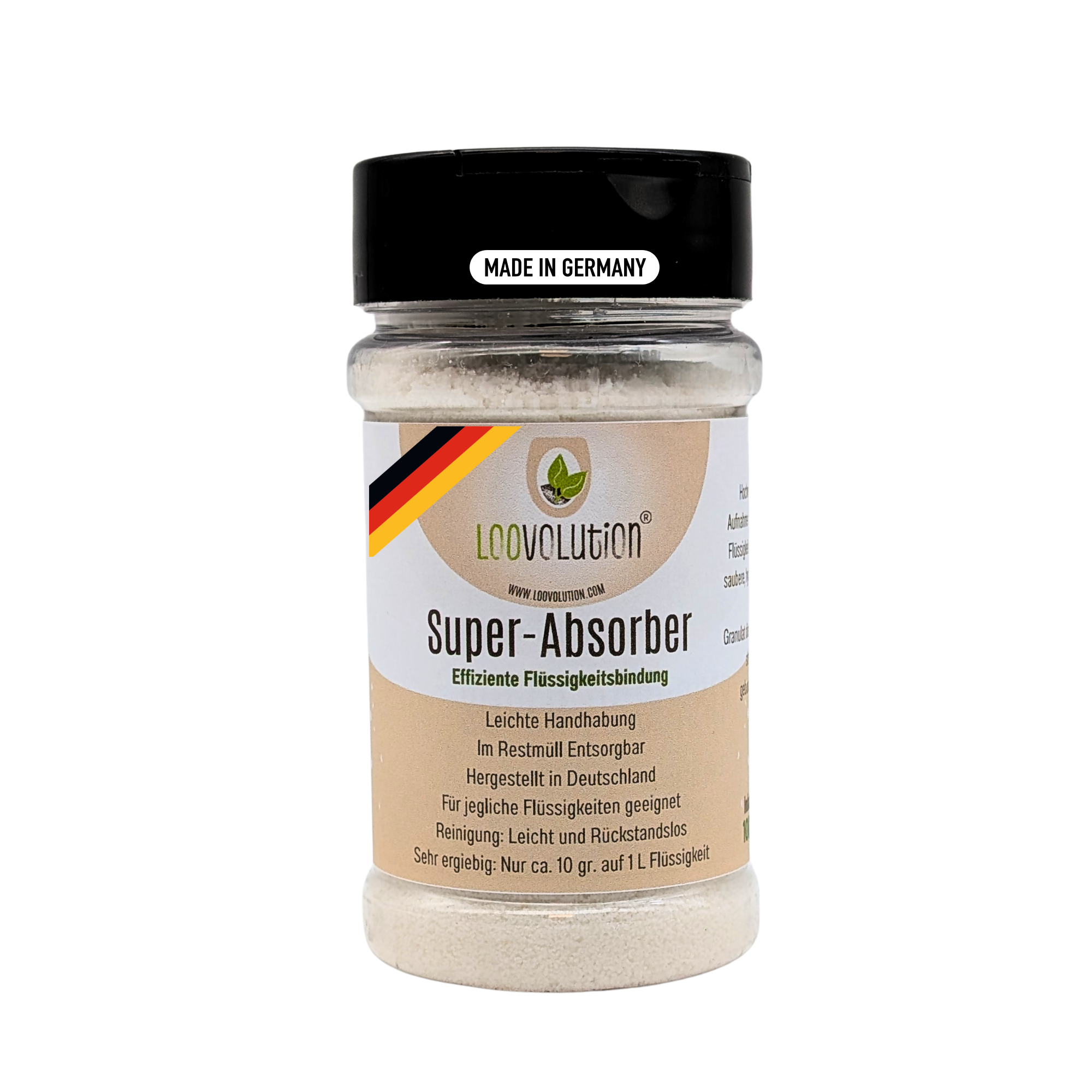 Loovolution® - Superabsorber Granulat zum aufsaugen jeglicher Flüssigkeiten