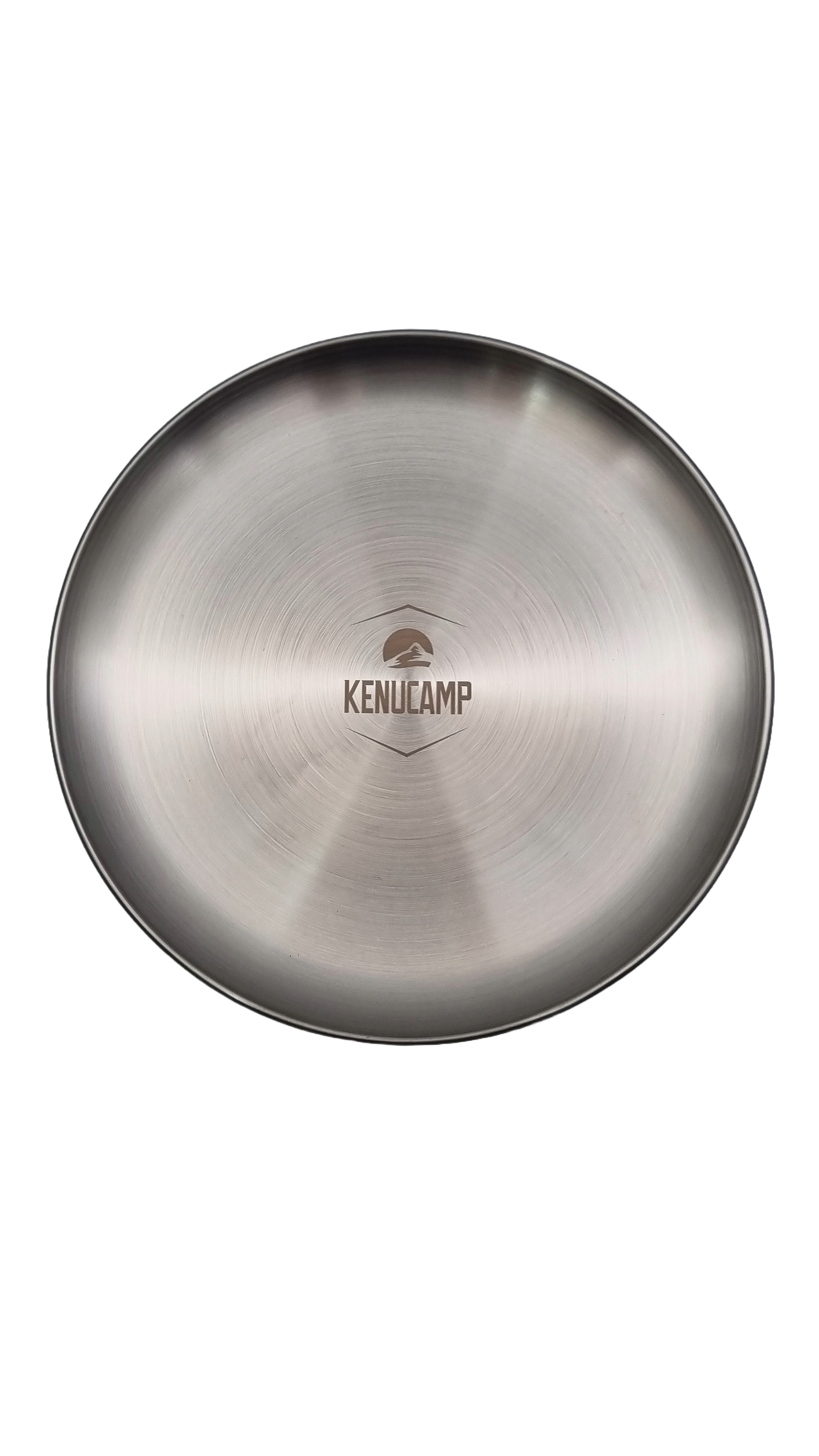 Kenucamp - Eleganter, gebürsteter Edelstahl Essteller – 23 cm