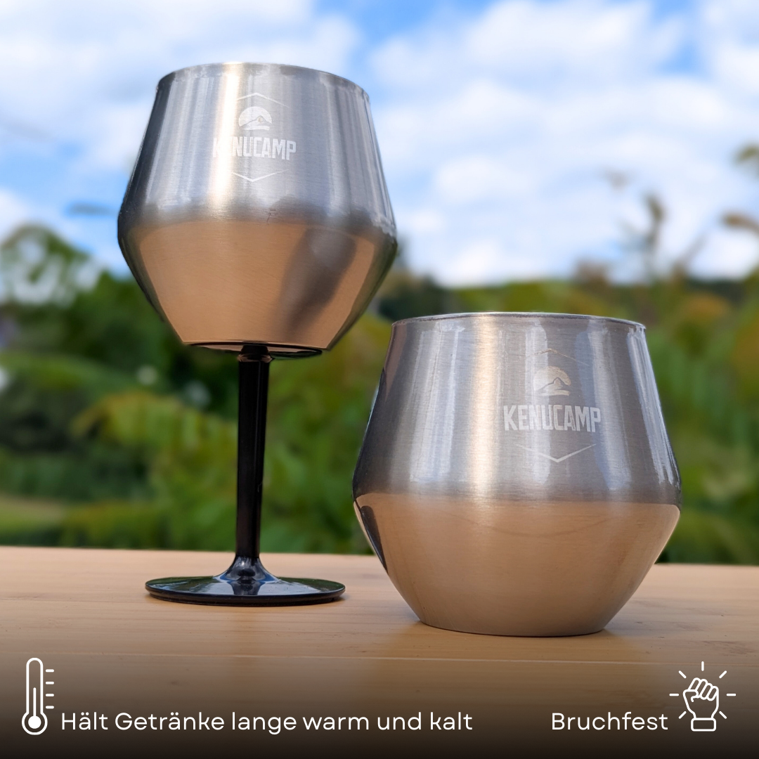 Kenucamp® -  2-in-1 Weinglas und Cocktailbecher, Doppelwandig – 410 ml