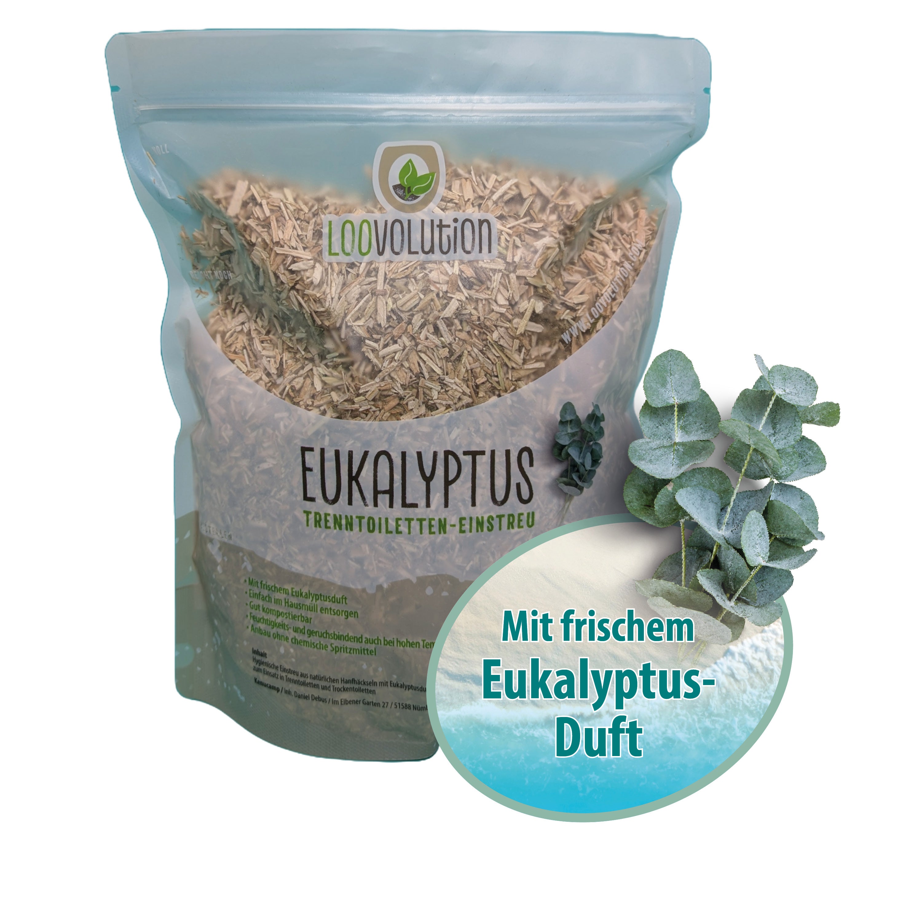 Loovolution - Einstreu für Trockentrenntoiletten mit Eukalyptusduft – 400 g