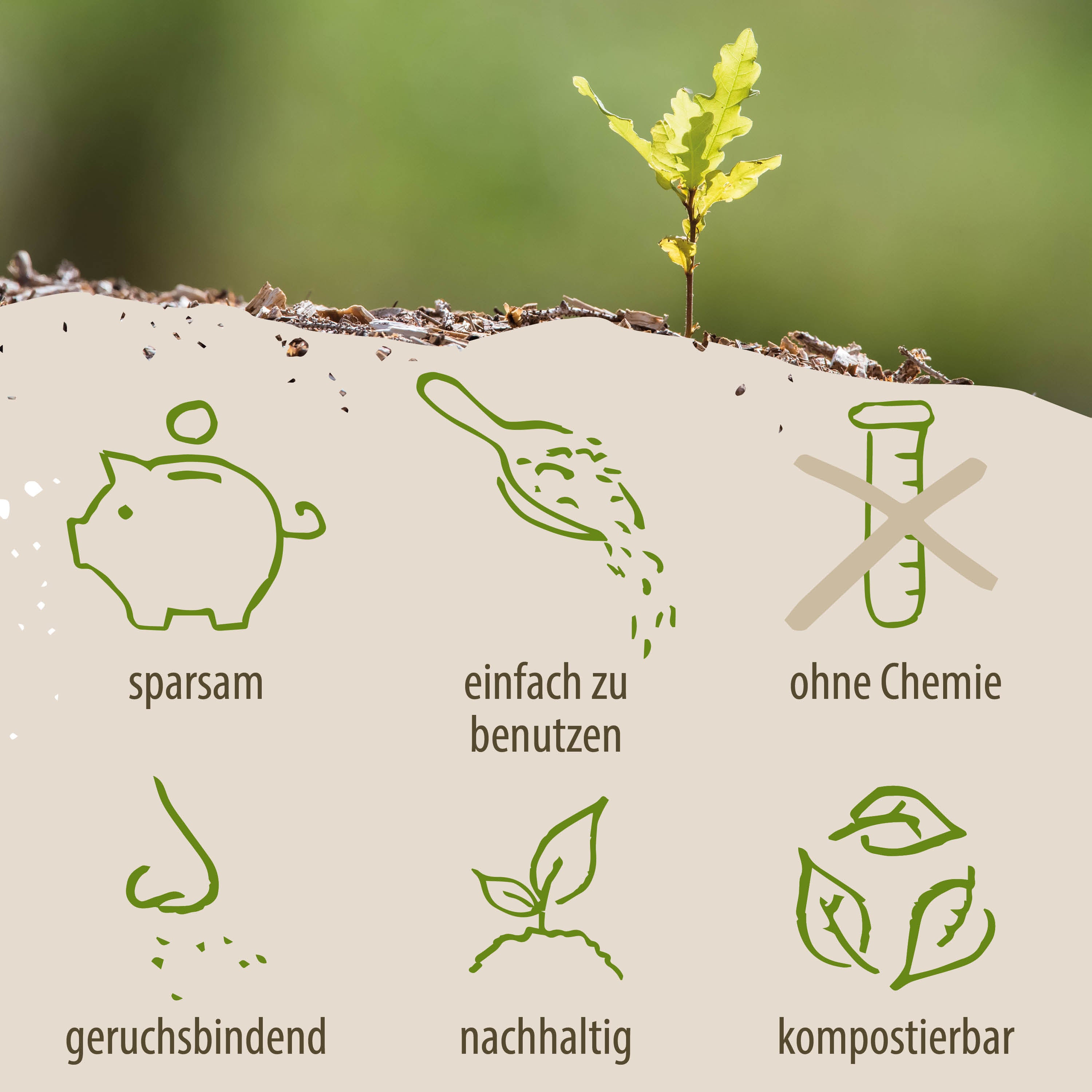 Loovolution - Einstreu für Trockentrenntoiletten natur – 3 kg