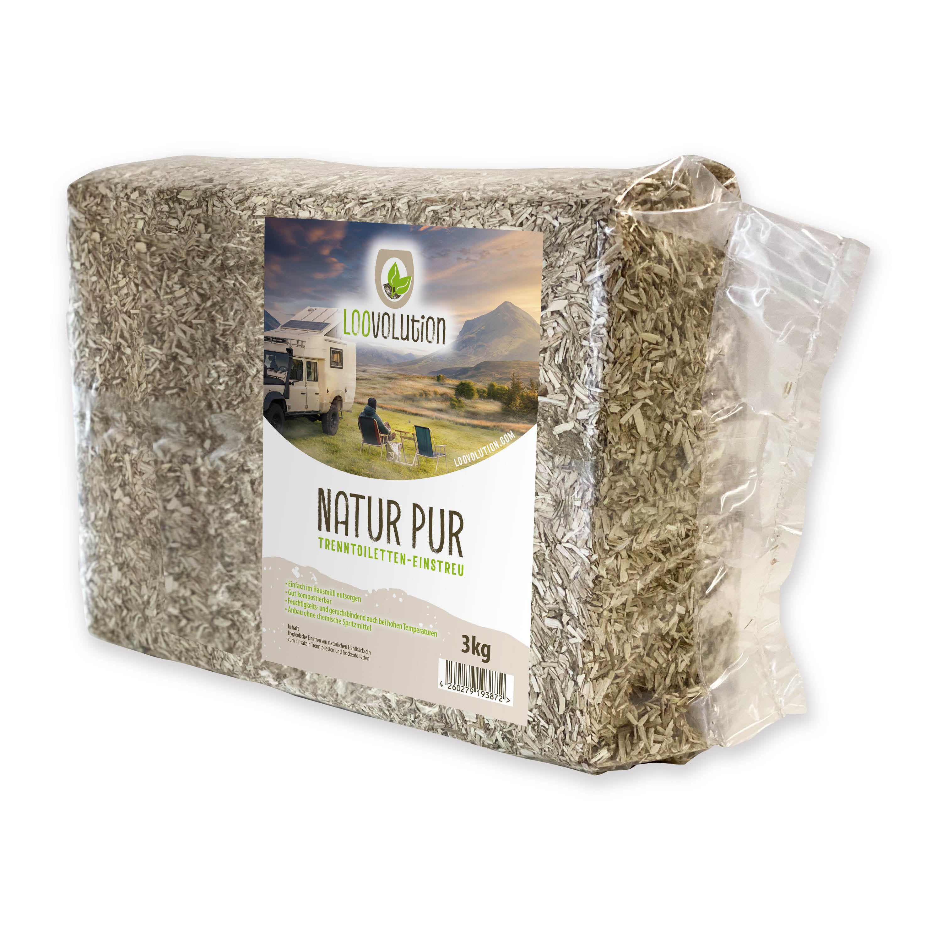 Loovolution - Einstreu für Trockentrenntoiletten natur – 3 kg