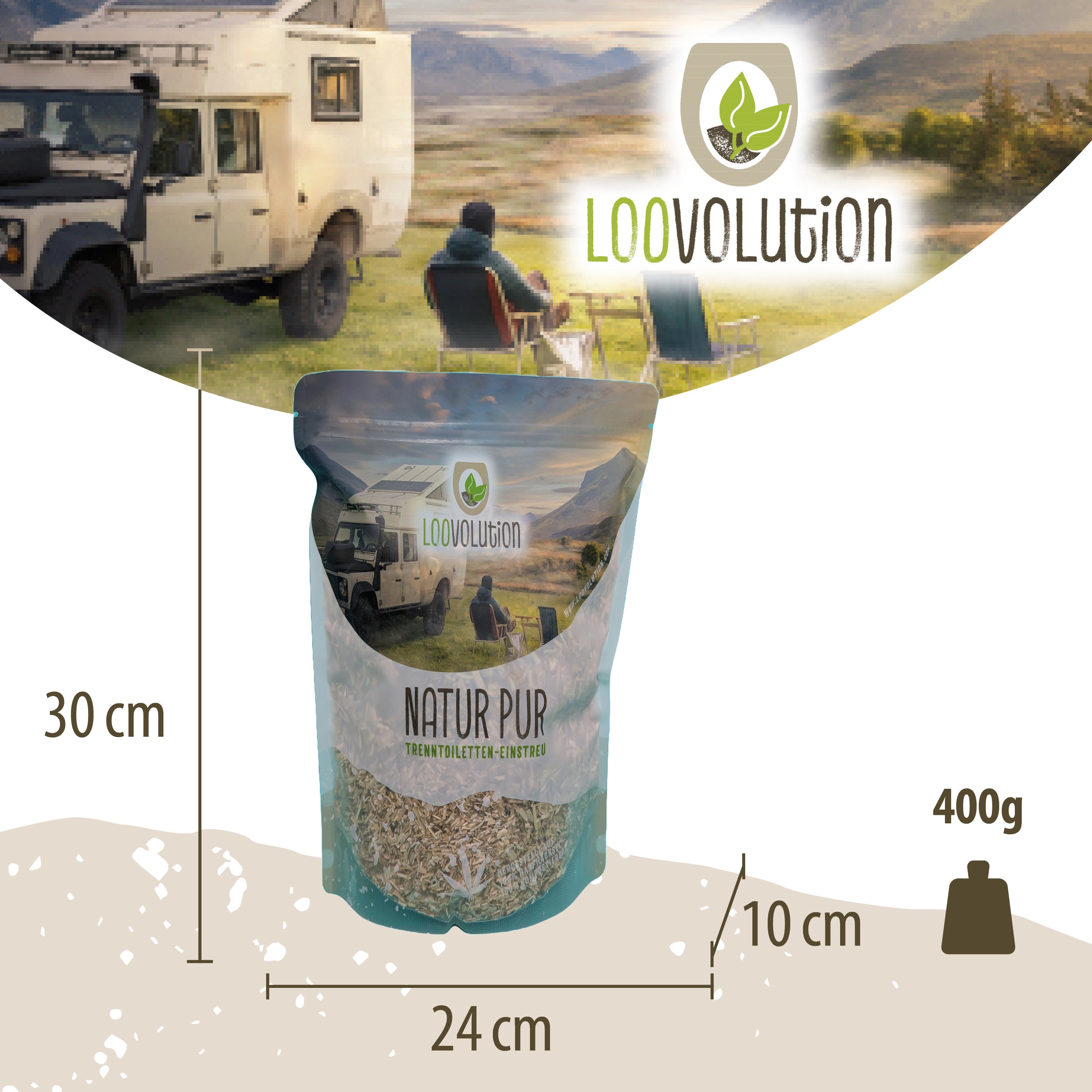 Loovolution - Einstreu für Trockentrenntoiletten natur – 400 g