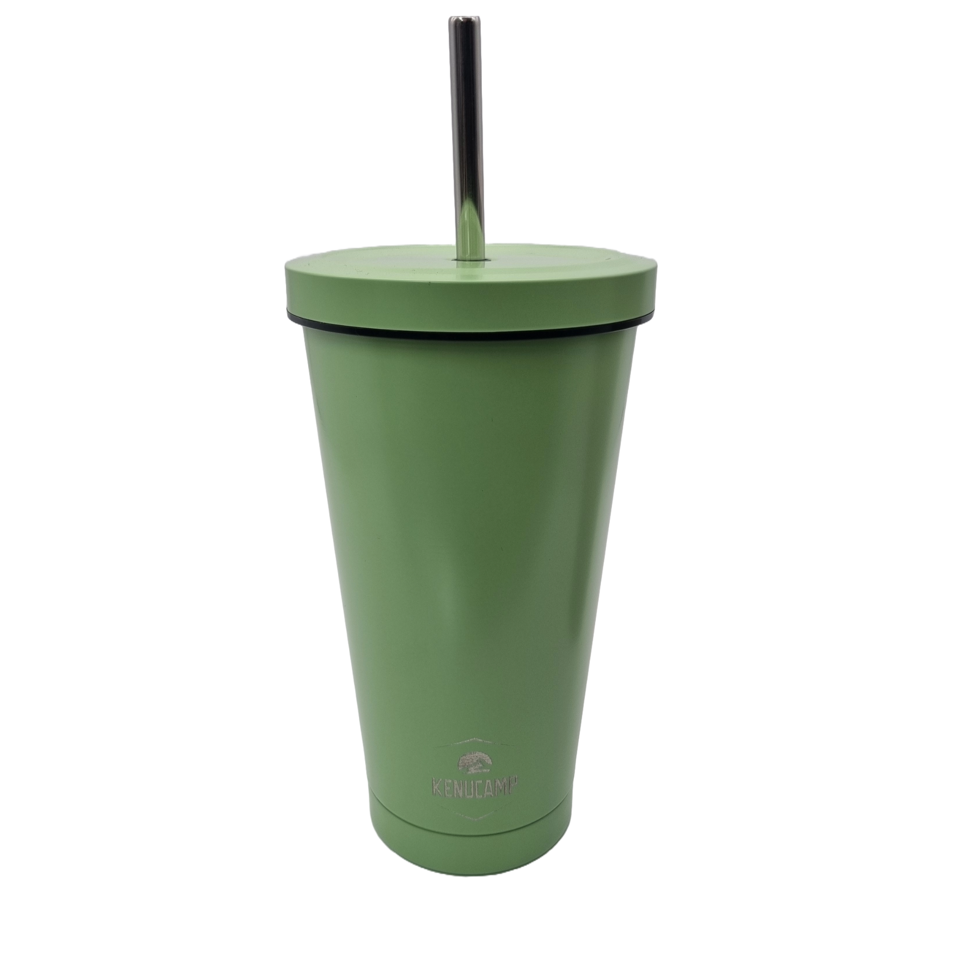 Kenucamp - Premium Edelstahl Thermobecher mit Deckel und Strohhalm – 500ml