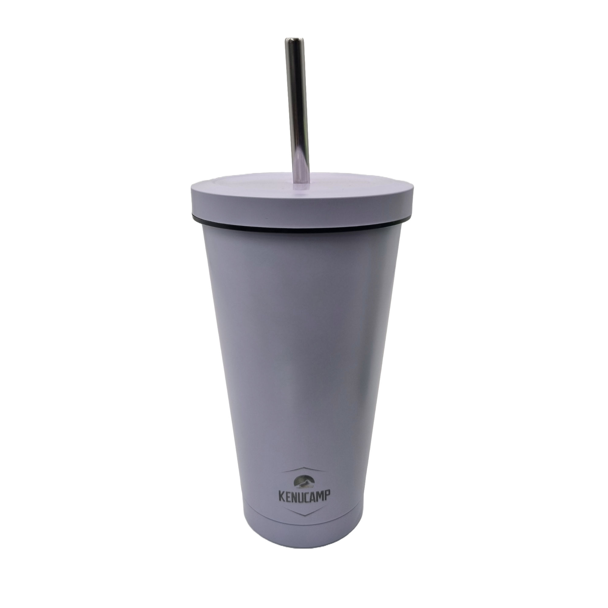 Kenucamp - Premium Edelstahl Thermobecher mit Deckel und Strohhalm – 500ml