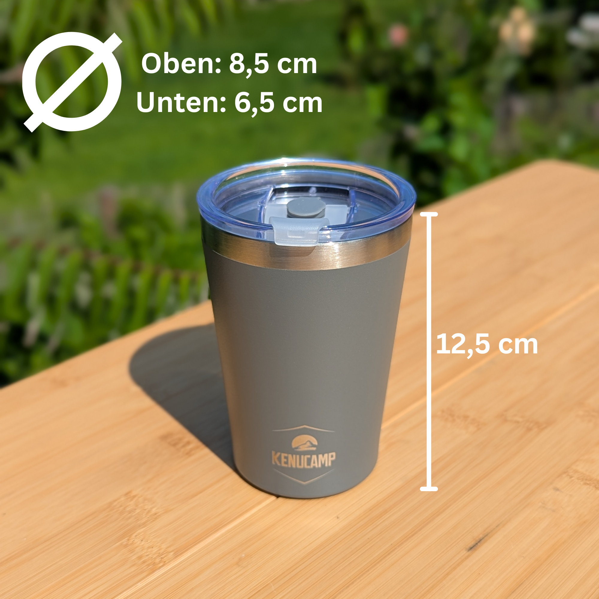 Kenucamp - Edelstahl-Kaffeebecher mit Deckel, Isolierend – 350 ml