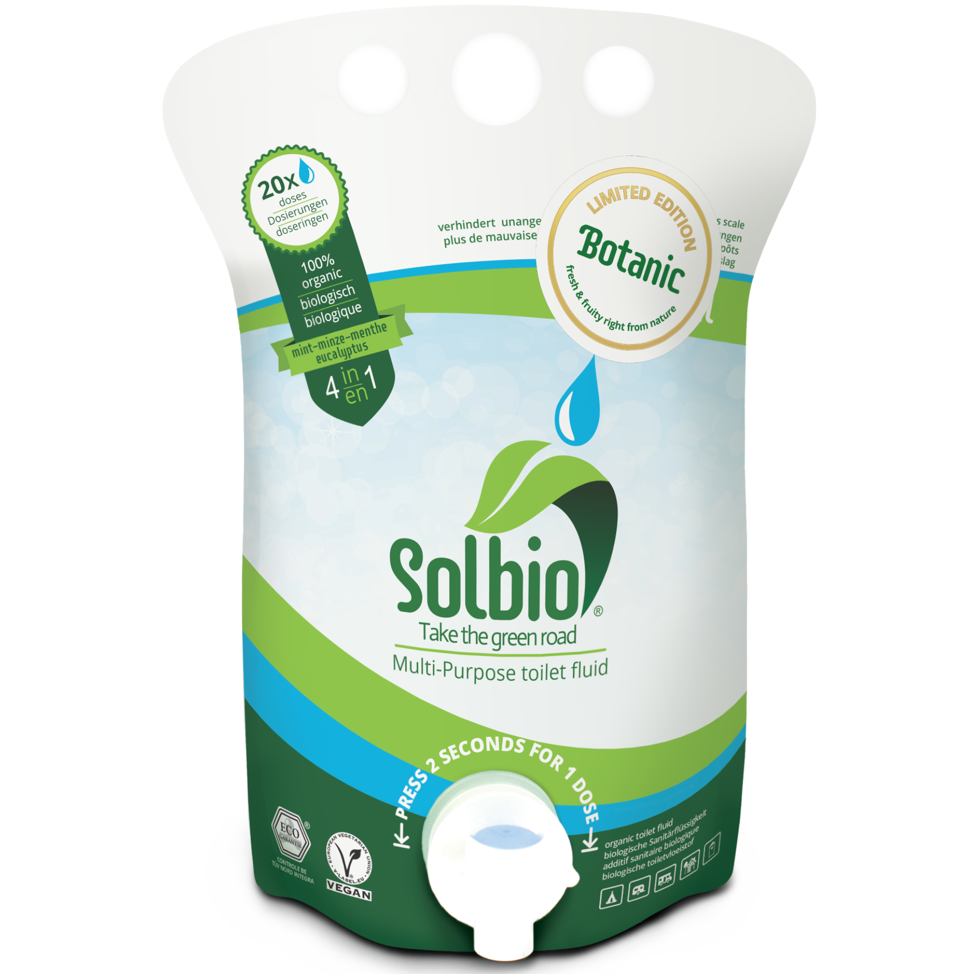 Solbio Botanic Limited Edition 800 ml | Biologische Camping-Toilettenflüssigkeit 4-in-1