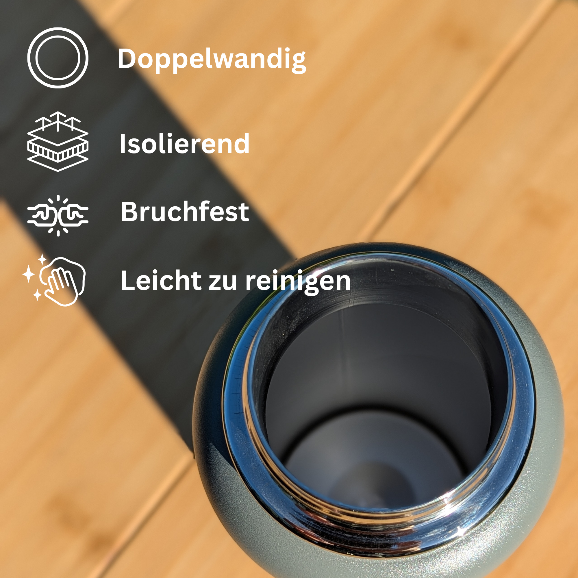 Kenucamp - Edelstahl-Trinkflasche, isolierend - 1000 ml