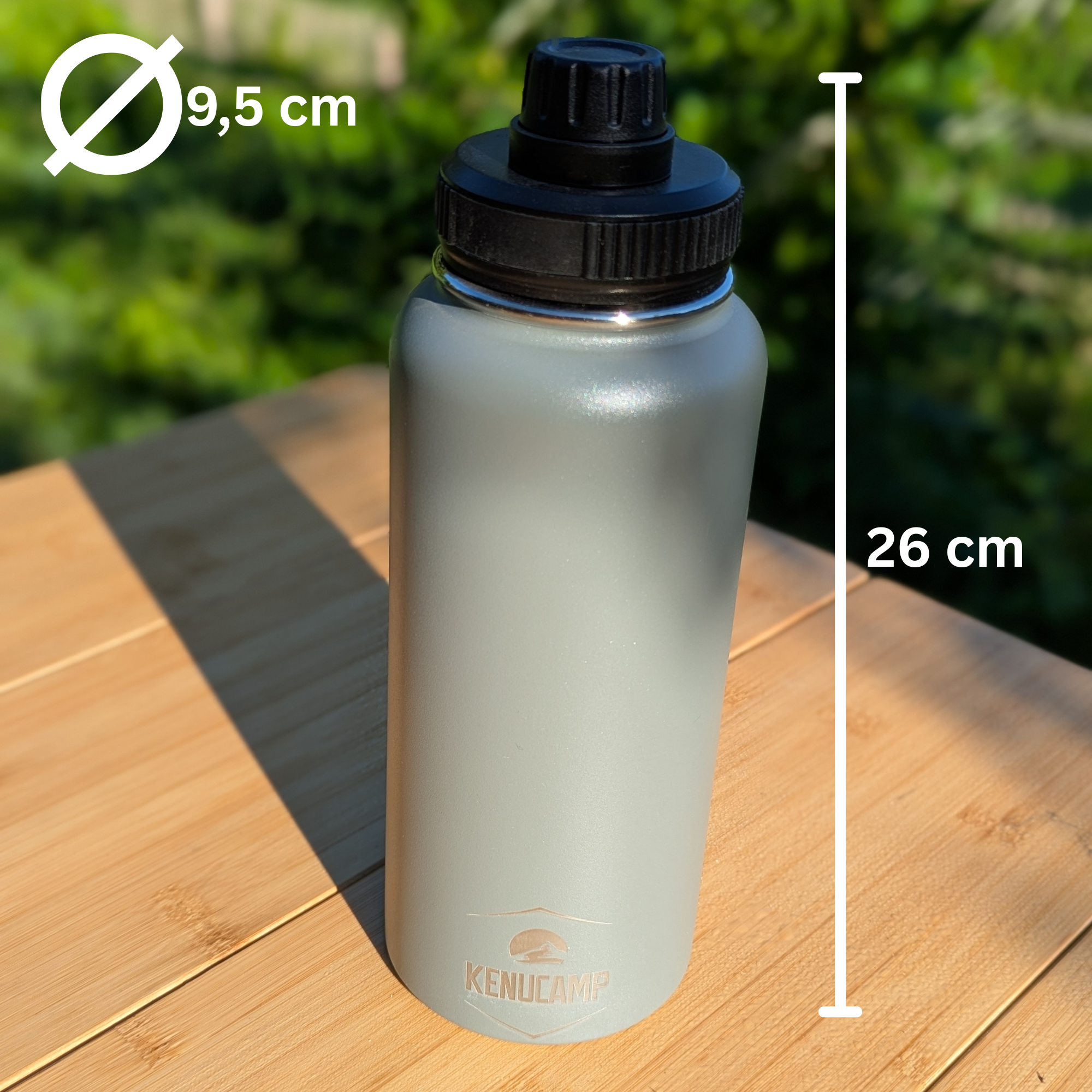 Kenucamp - Edelstahl-Trinkflasche, isolierend - 1000 ml