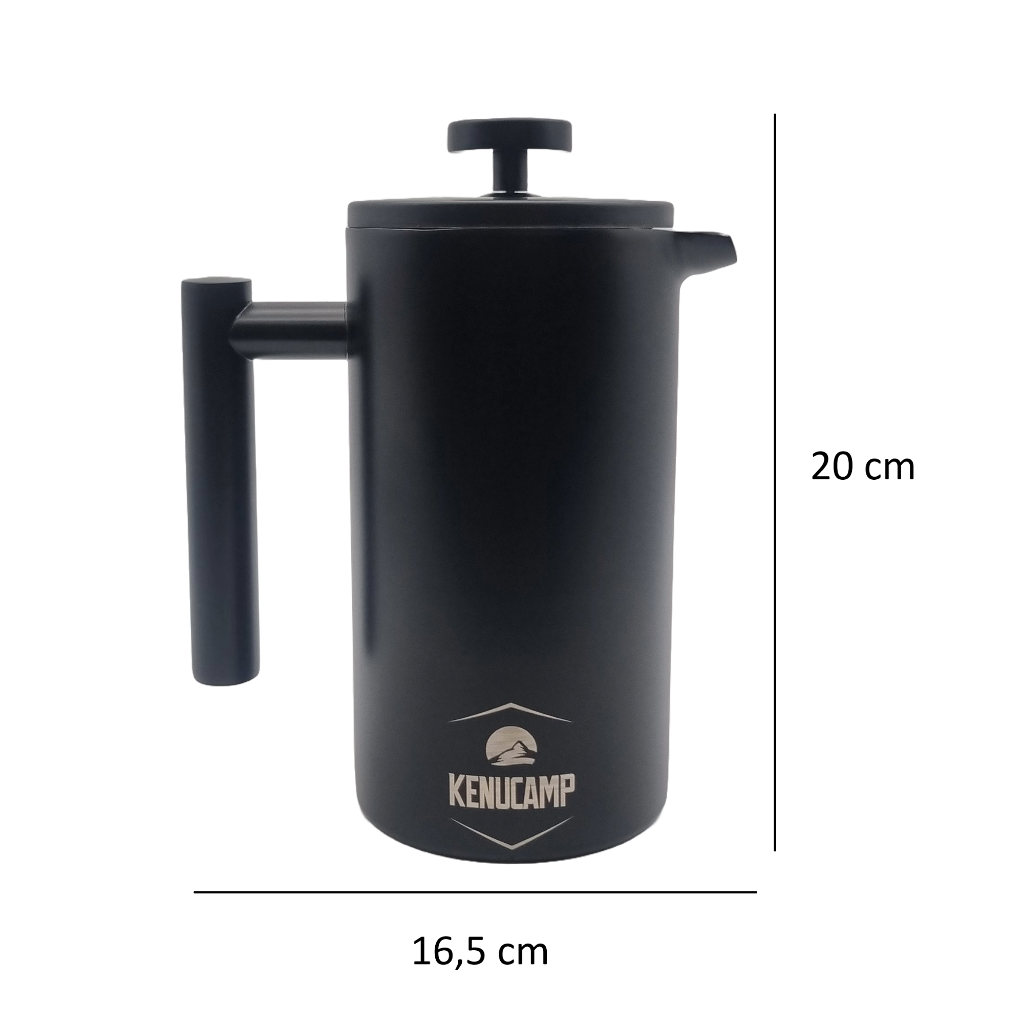 Kenucamp - French Press aus Edelstahl, Isolierend (2te Wahl) - 800 ml