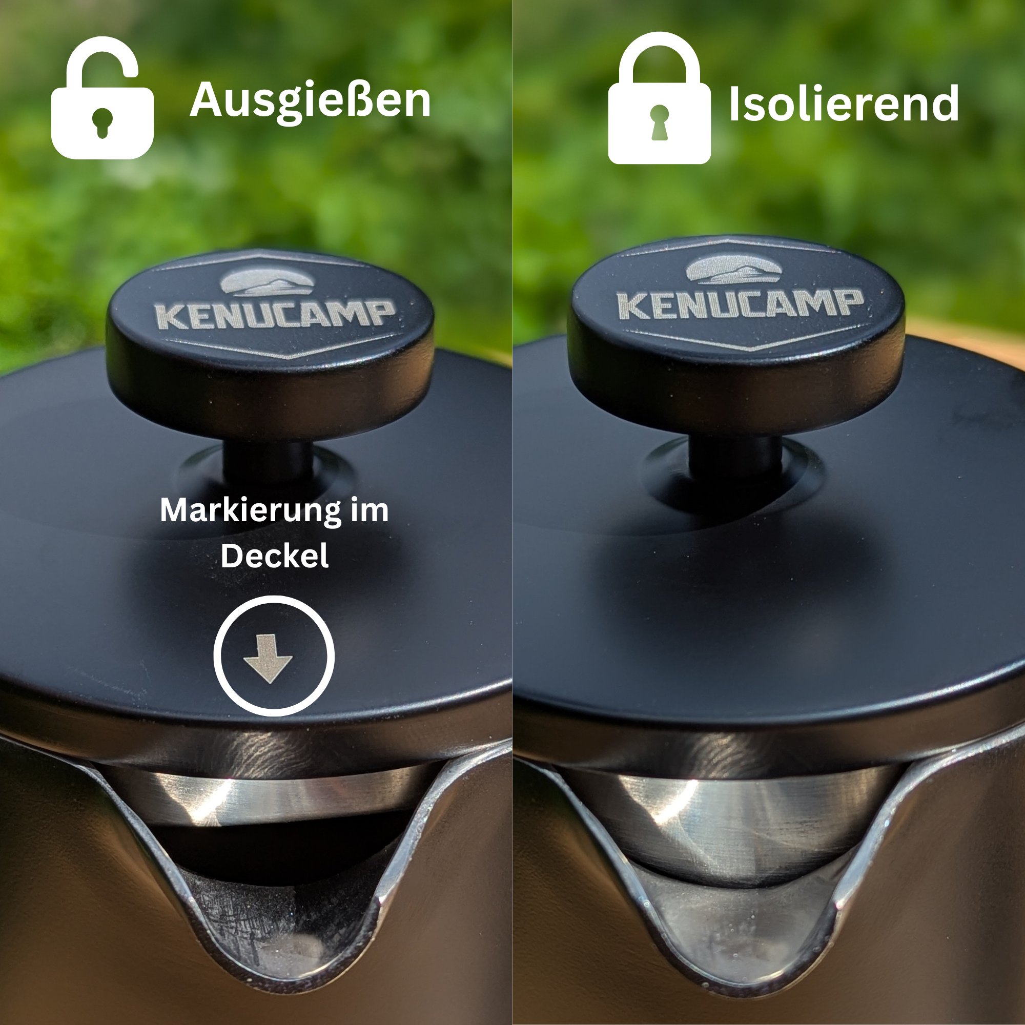 Kenucamp - French Press aus Edelstahl, Isolierend  - 800 ml