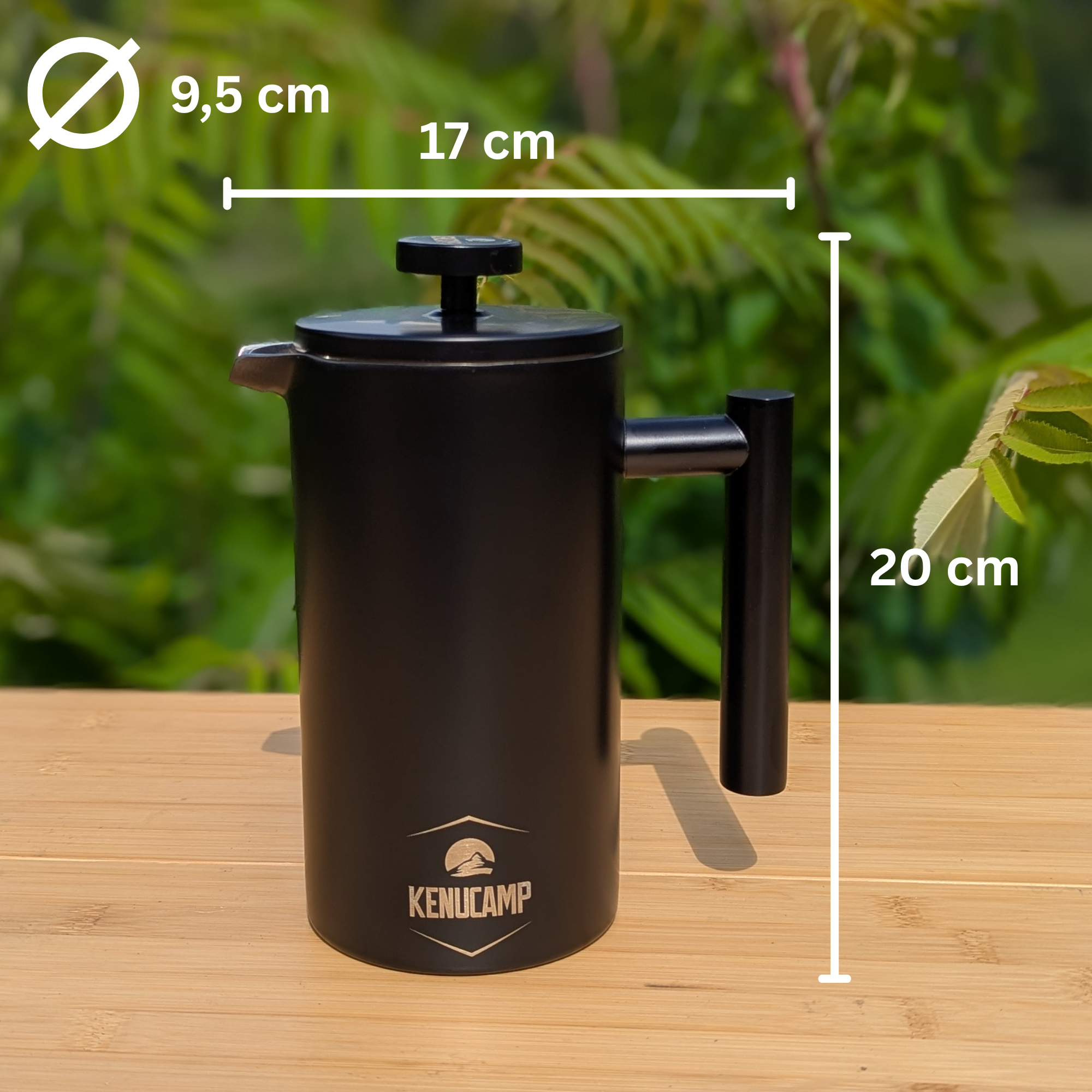 Kenucamp - French Press aus Edelstahl, Isolierend  - 800 ml