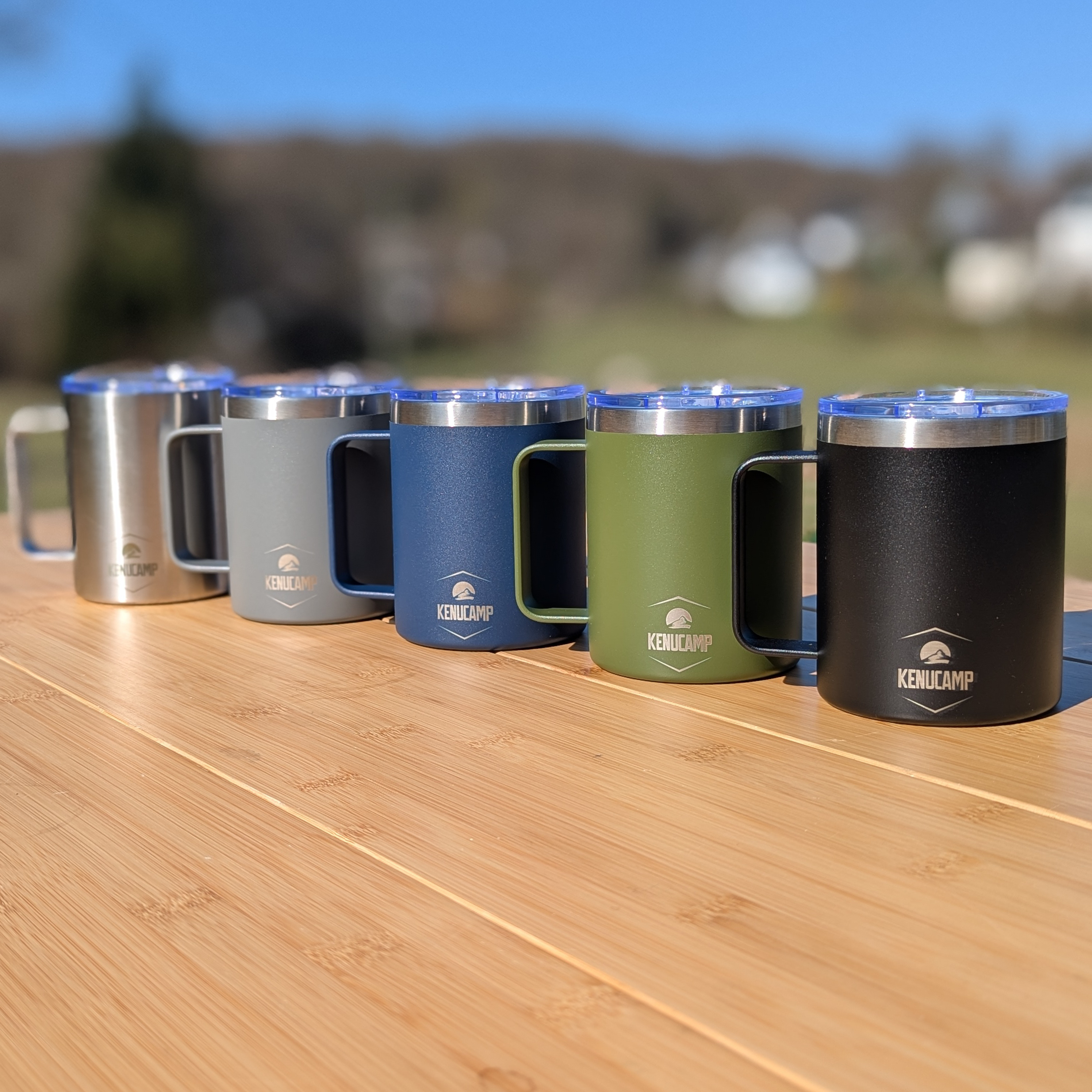 Kenucamp - Edelstahl Tasse mit Deckel, Isolierend (2te Wahl)- 350 ml