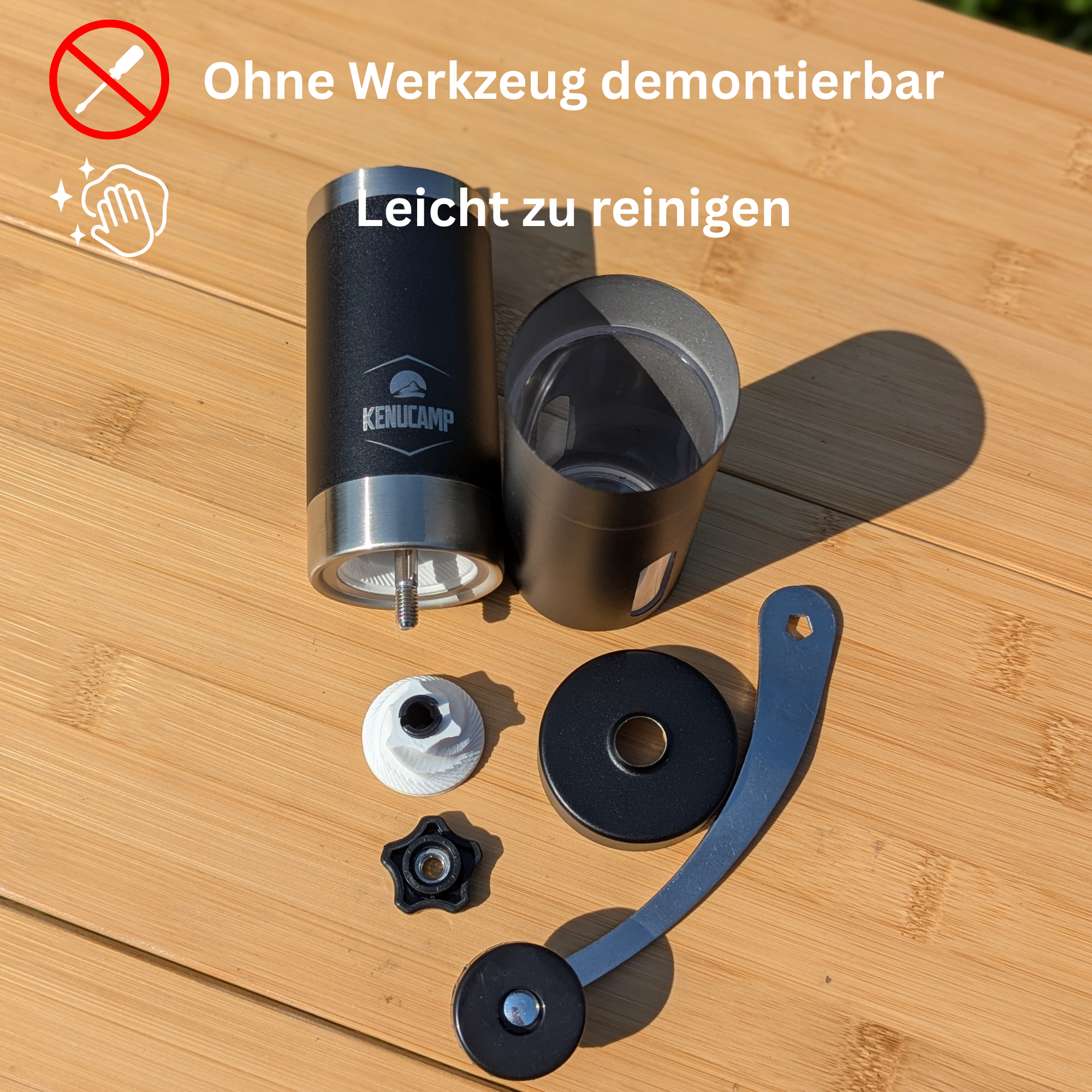 Kenucamp - Manuelle Kaffeemühle aus Edelstahl (2te Wahl)
