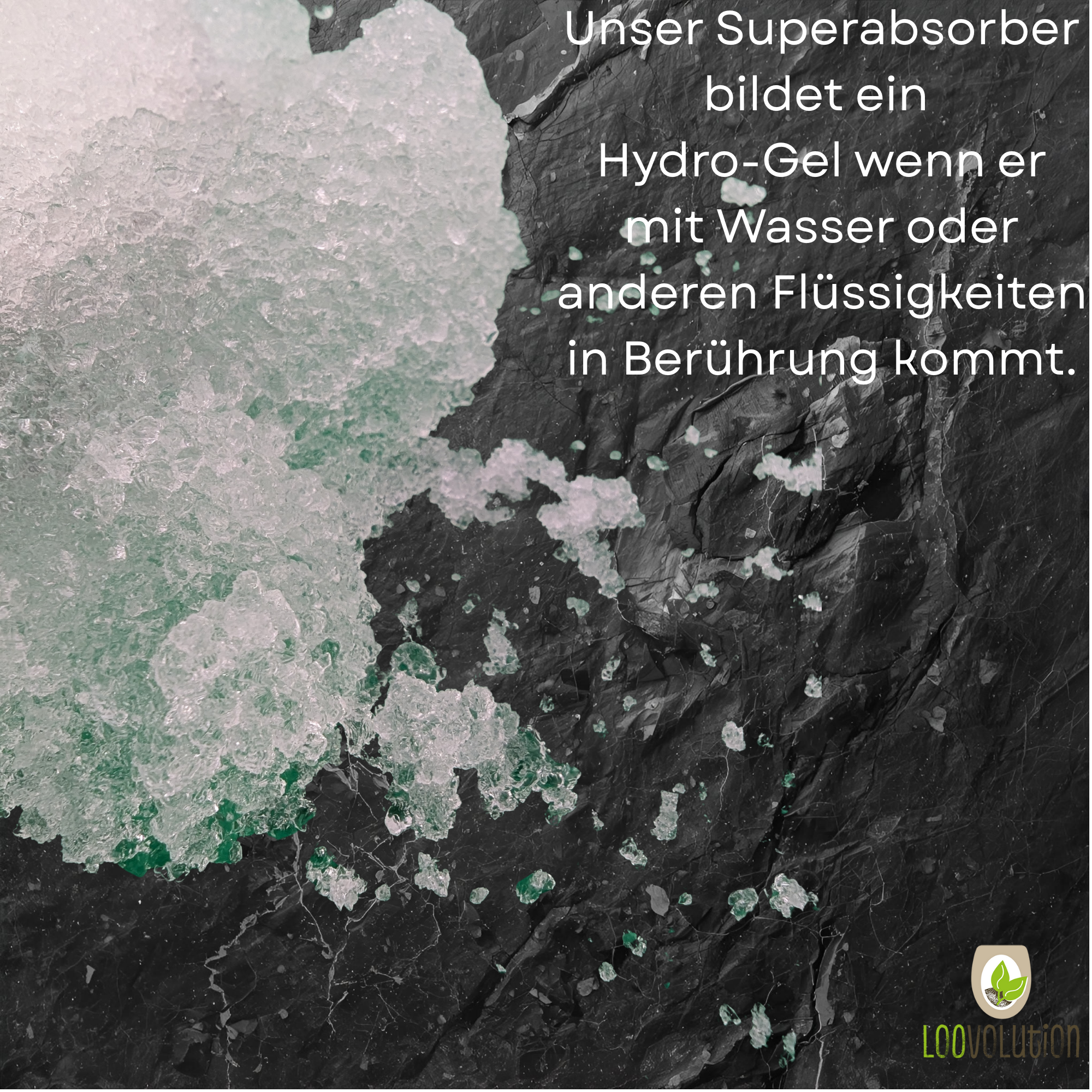 Loovolution - Superabsorber Granulat zum aufsaugen jeglicher Flüssigkeiten