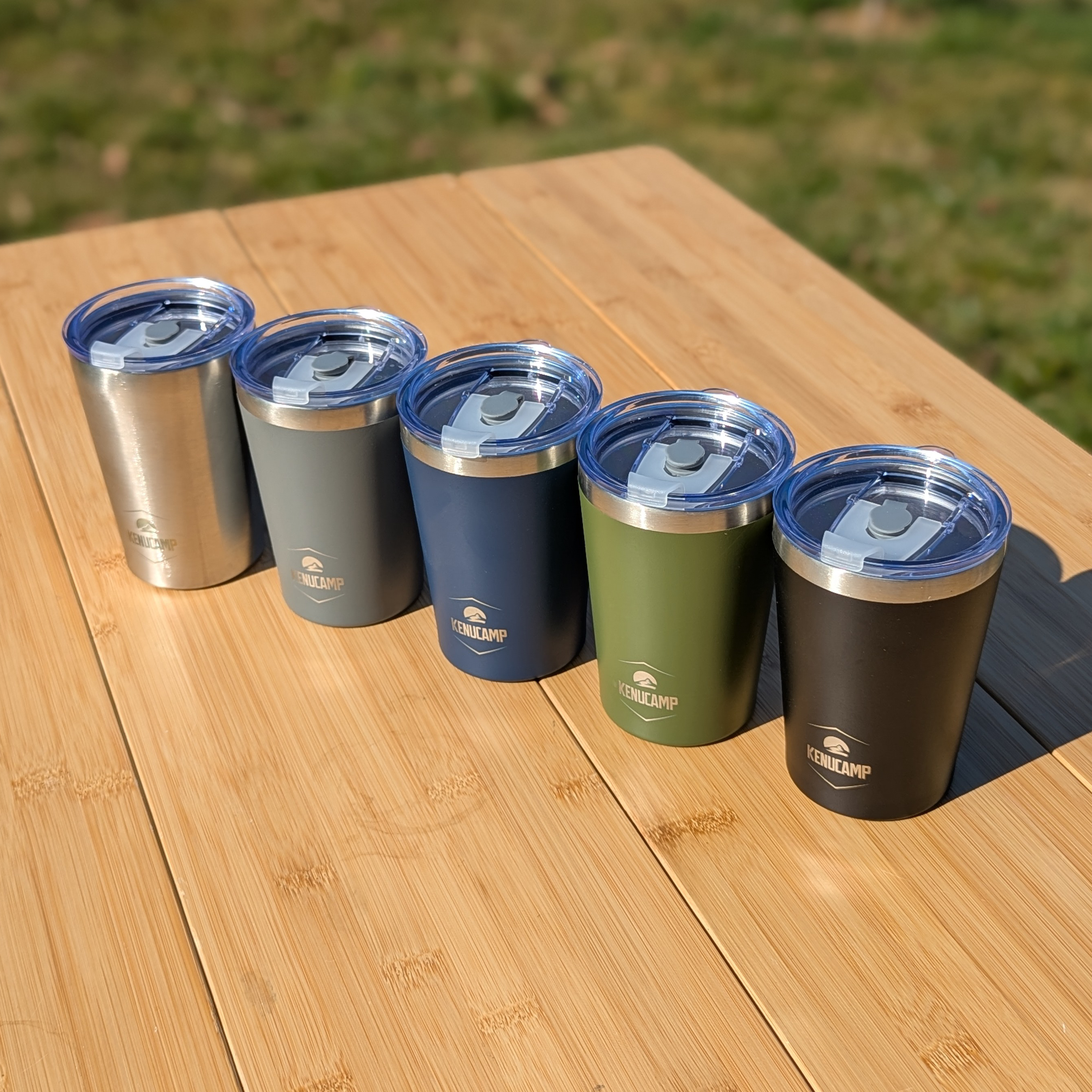 Kenucamp - Edelstahl-Kaffeebecher mit Deckel, Isolierend – 350 ml