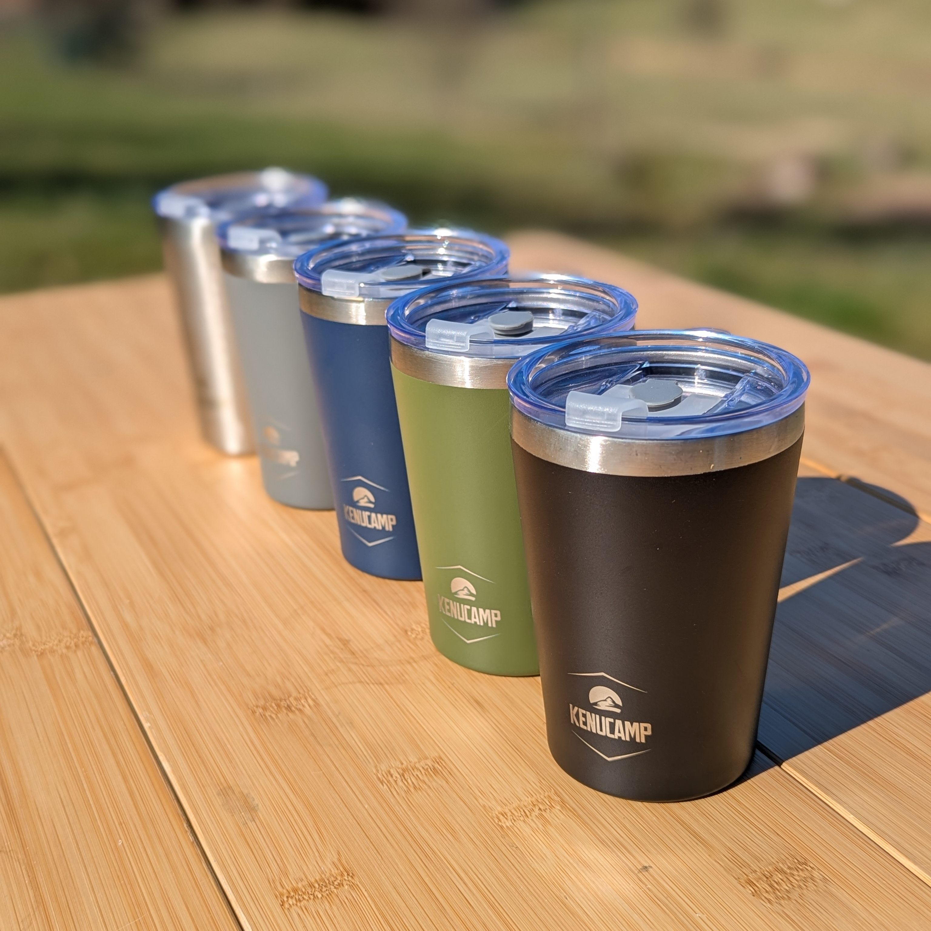 Kenucamp - Edelstahl-Kaffeebecher mit Deckel, Isolierend – 350 ml