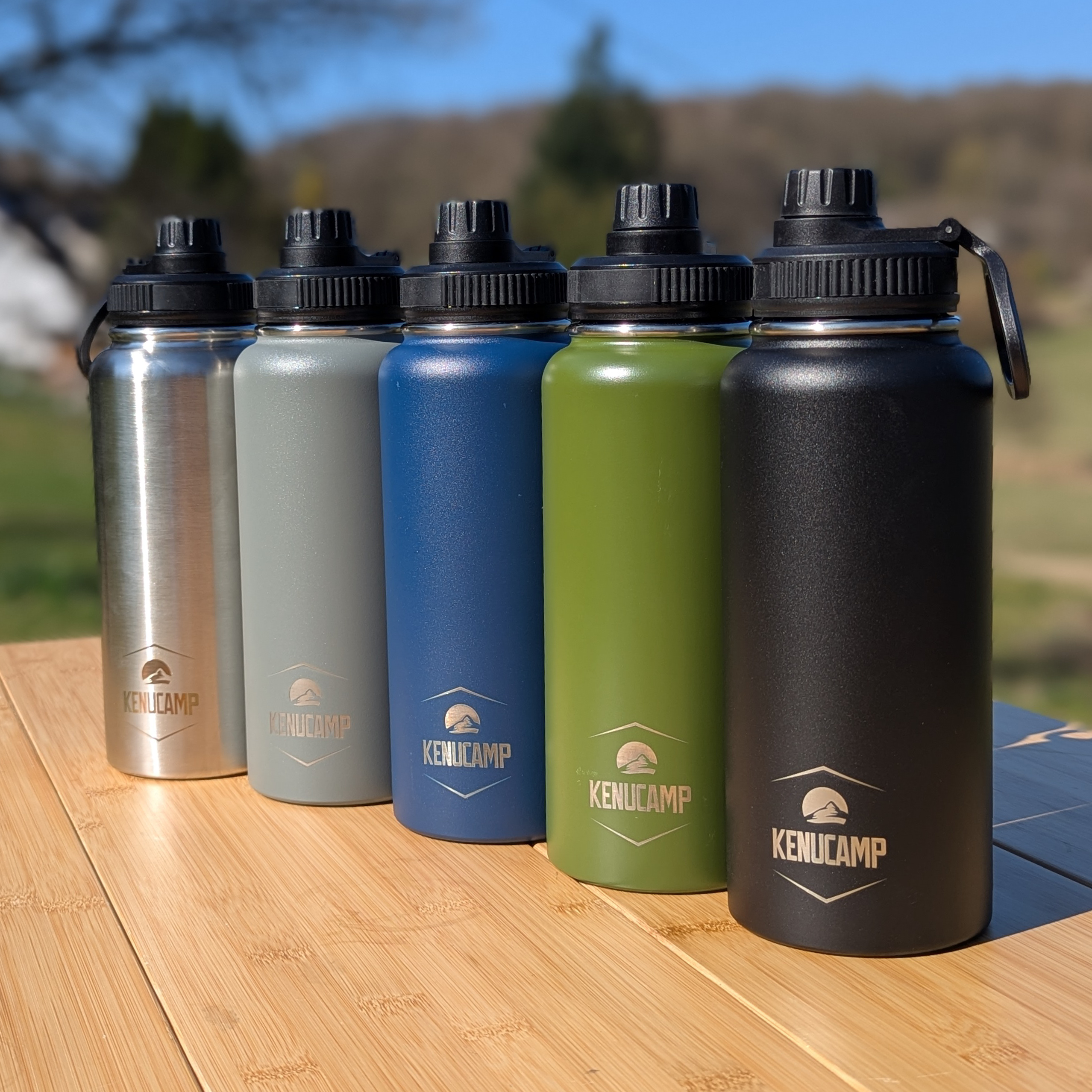 Kenucamp - Edelstahl-Trinkflasche, isolierend - 1000 ml