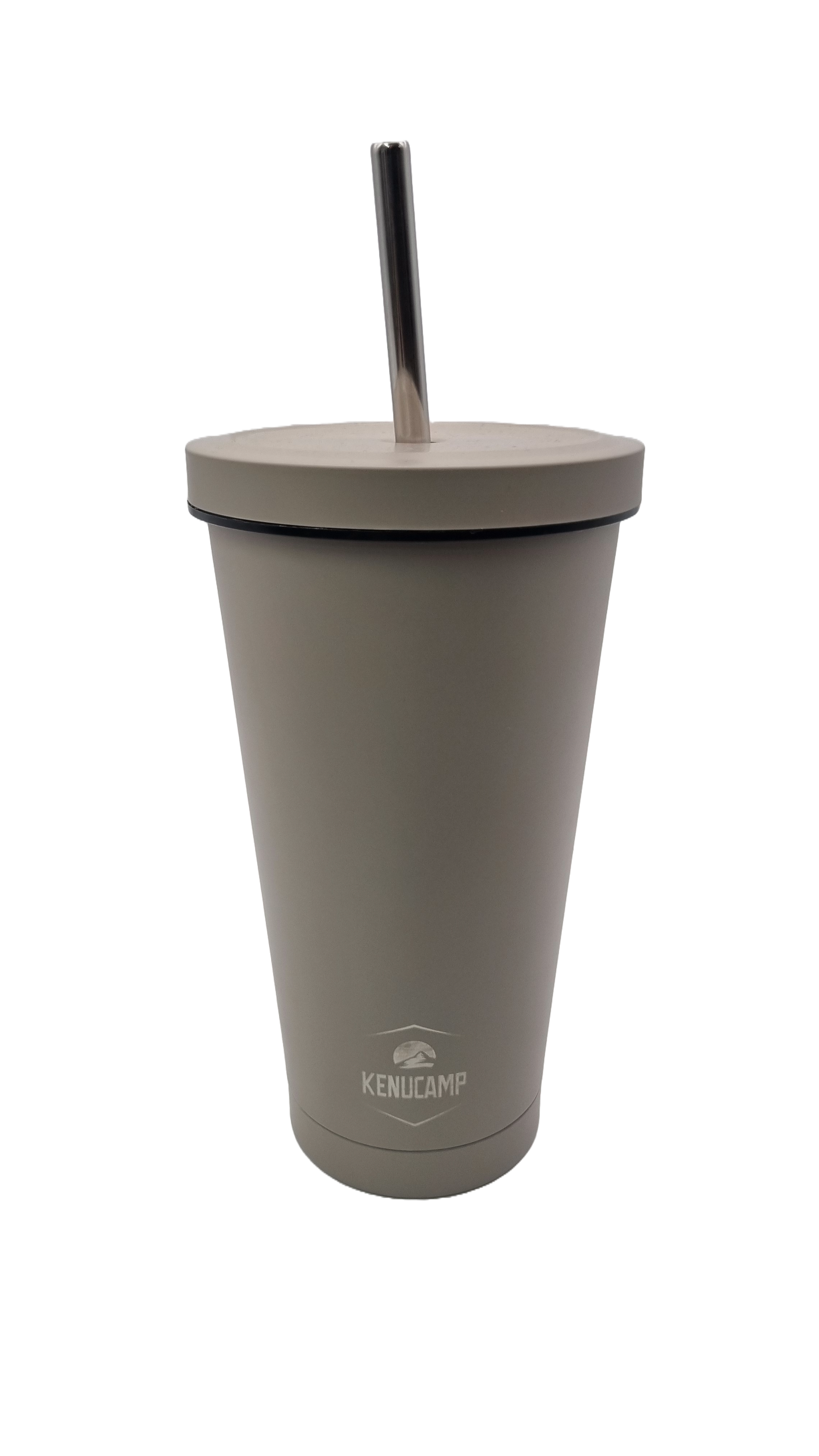 Kenucamp - Premium Edelstahl Thermobecher mit Deckel und Strohhalm – 500ml