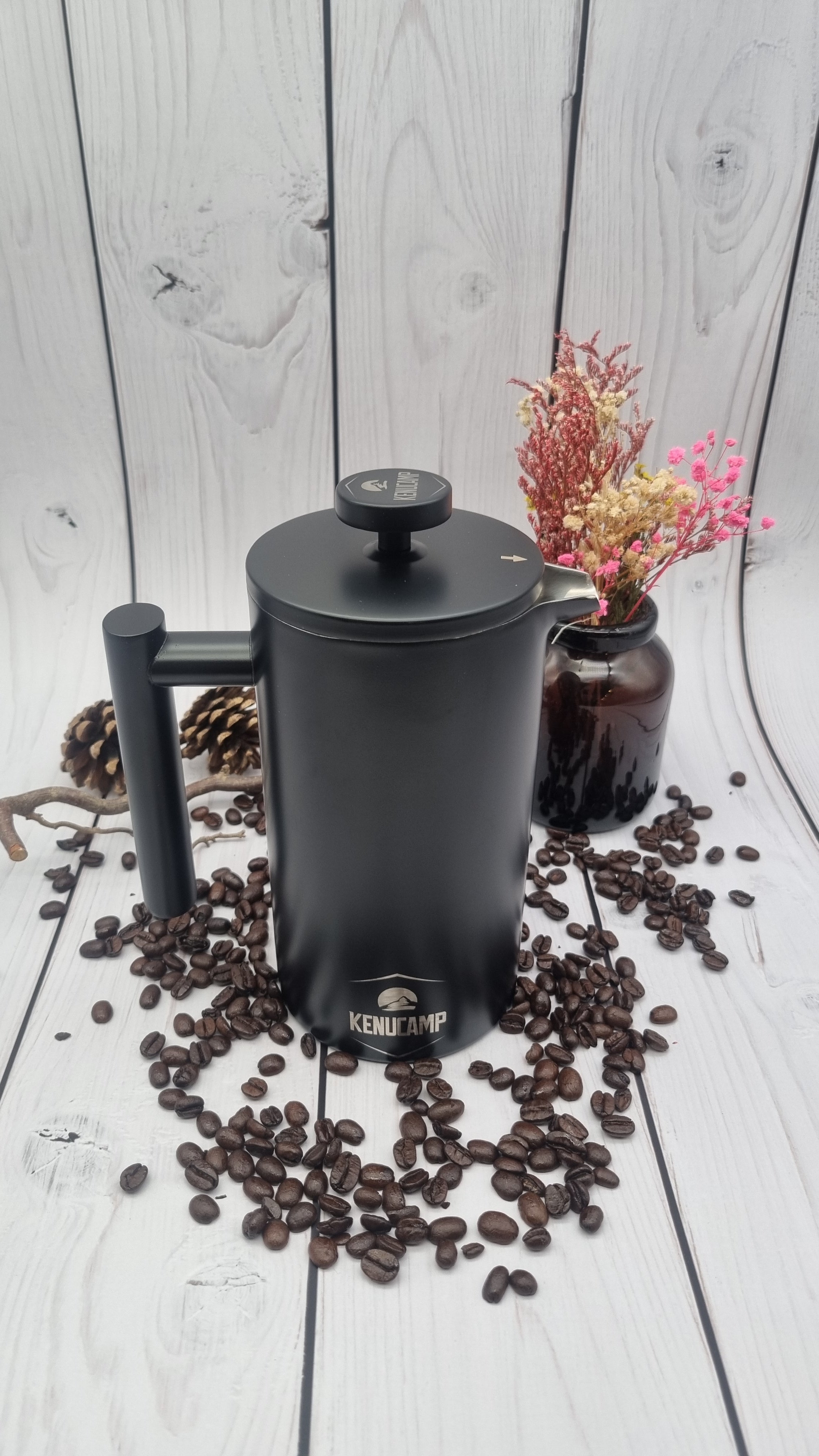 Kenucamp - French Press aus Edelstahl, Isolierend  - 800 ml