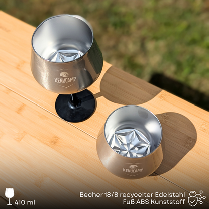Kenucamp® -  2-in-1 Weinglas und Cocktailbecher, Doppelwandig – 410 ml