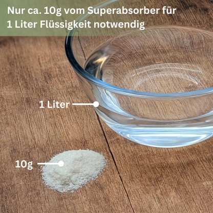 Loovolution - Superabsorber Granulat zum aufsaugen jeglicher Flüssigkeiten