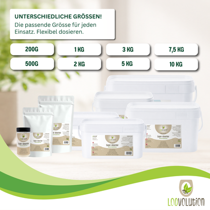 Loovolution® - Superabsorber Granulat zum aufsaugen jeglicher Flüssigkeiten