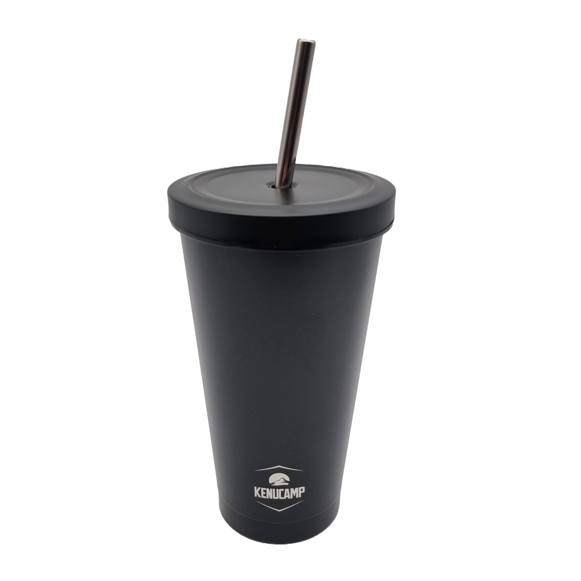 Kenucamp - Premium Edelstahl Thermobecher mit Deckel und Strohhalm – 500ml
