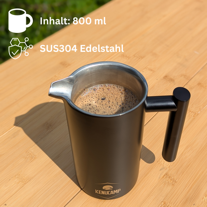 Kenucamp - French Press aus Edelstahl, Isolierend  - 800 ml