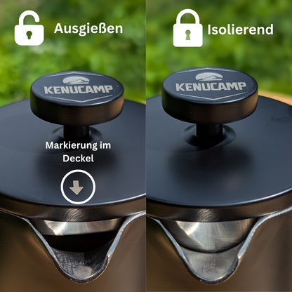 Kenucamp - French Press aus Edelstahl, Isolierend  - 800 ml