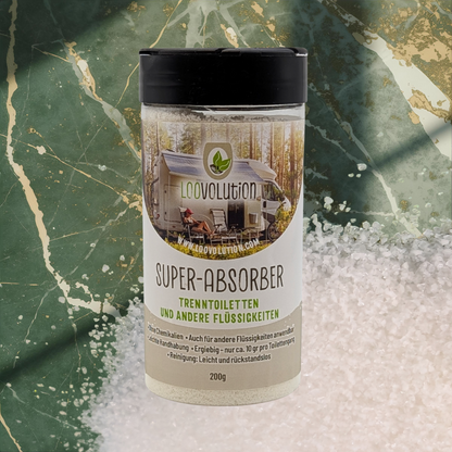 Loovolution - Superabsorber Granulat zum aufsaugen jeglicher Flüssigkeiten