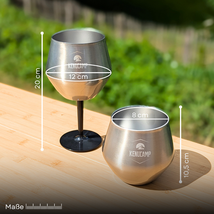 Kenucamp® -  2-in-1 Weinglas und Cocktailbecher, Doppelwandig – 410 ml